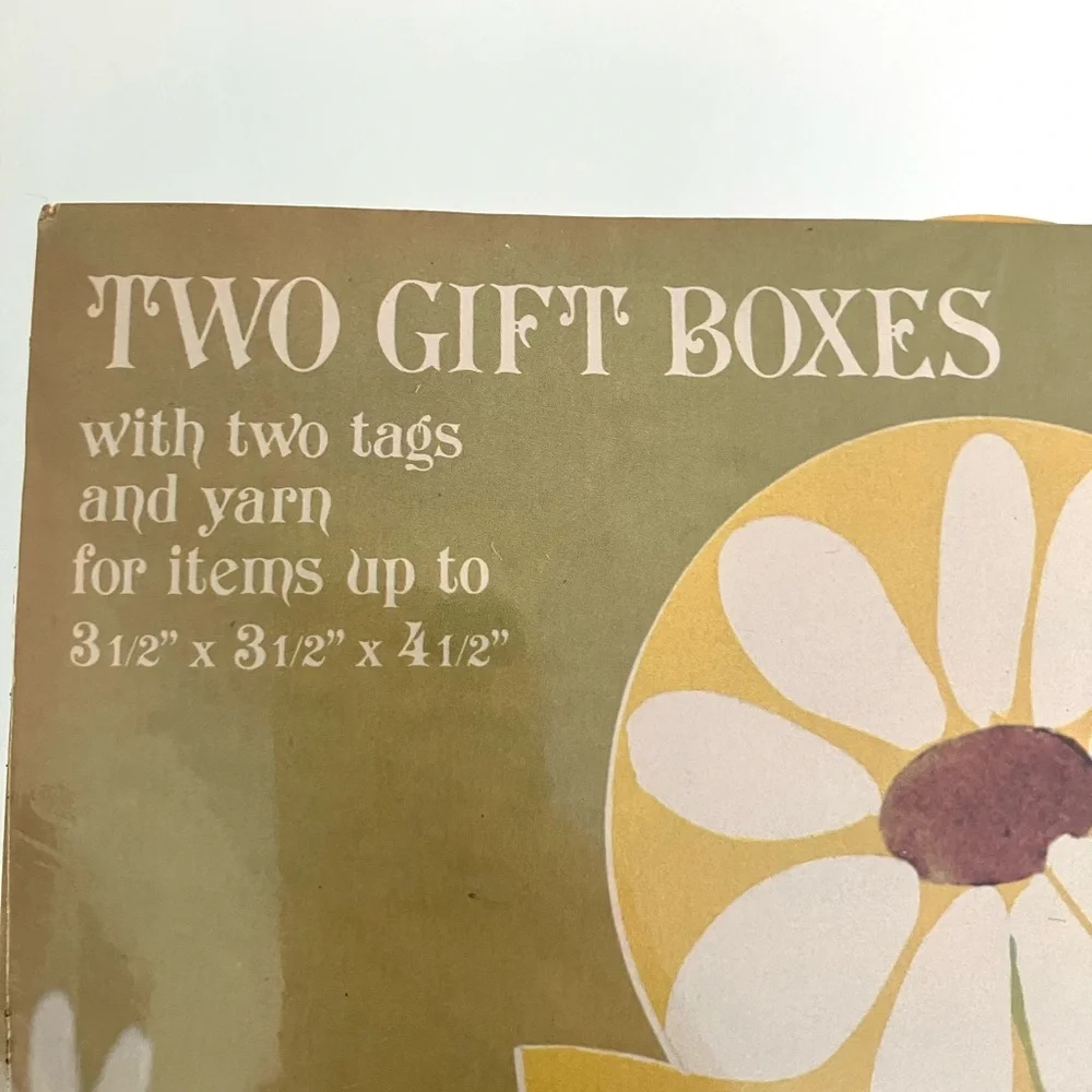 Vintage 60’s mod daisy flower gift box set of 2 deadstock NWT